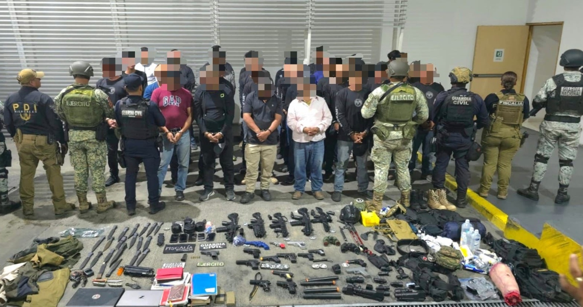 En un operativo en la sierra de Vista Hermosa, Michoacán, fuerzas federales detuvieron a 38 hombres, presuntamente vinculados a un campo de La Luz del Mundo.