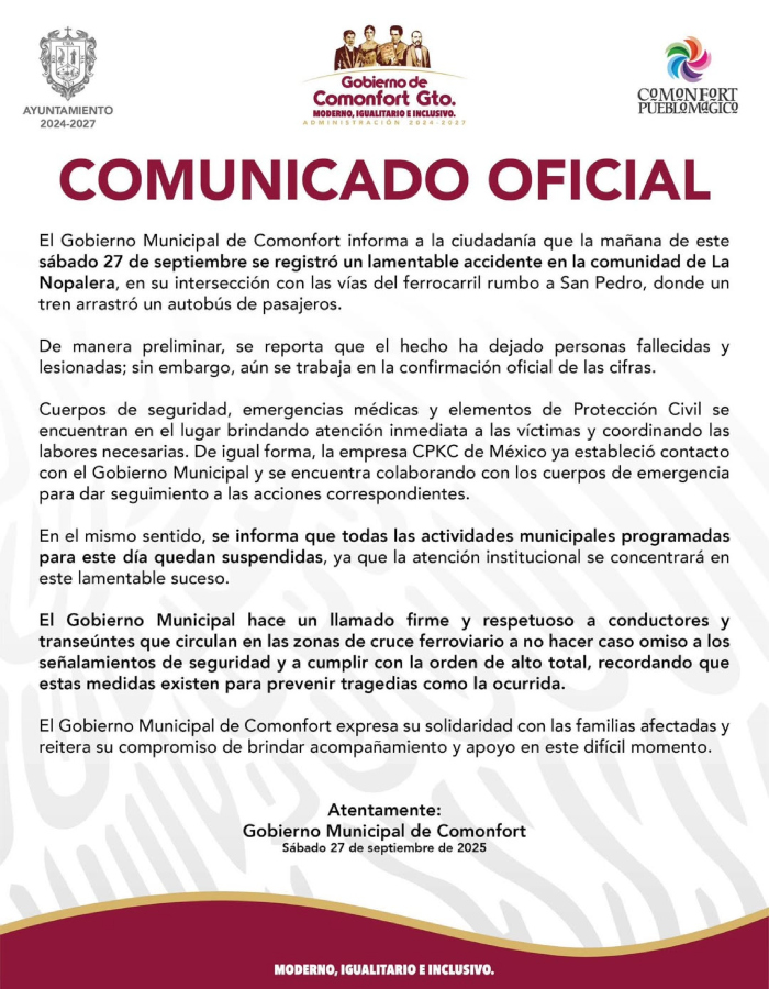 Un tren embiste a autobús en Guanajuato; hay al menos 5 muertos: Protección Civil