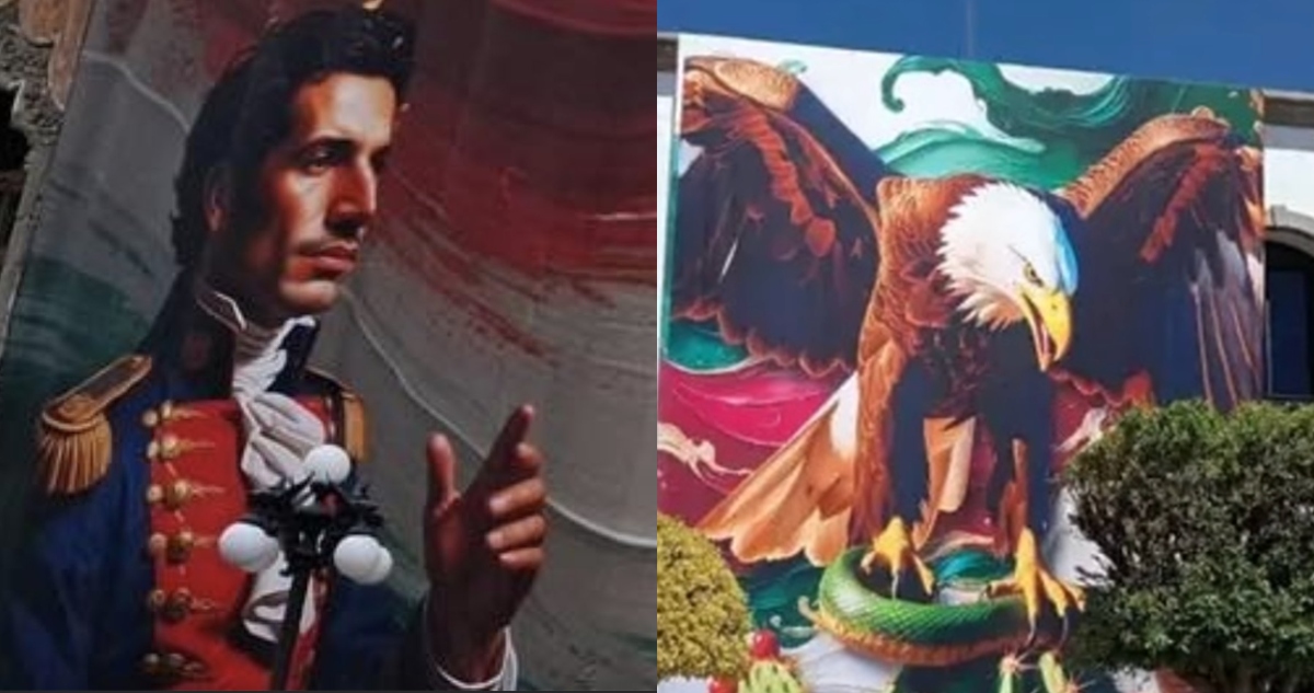 Los murales patrios realizados con IA en Tlaxcala contenían errores graves.