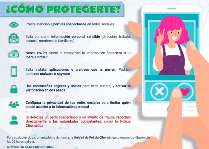 La SSC emitió una alerta para advertir a los usuarios de internet de una emergente modalidad de fraude denominado "Novias Virtuales" para evitar extorsión. 