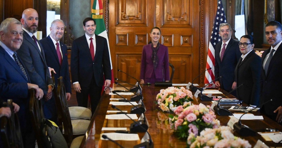 Marco Rubio se reunió con Claudia Sheinbaum y funcionarios de alto nivel en Palacio Nacional para avanzar con actividades bilaterales entre EU y México.