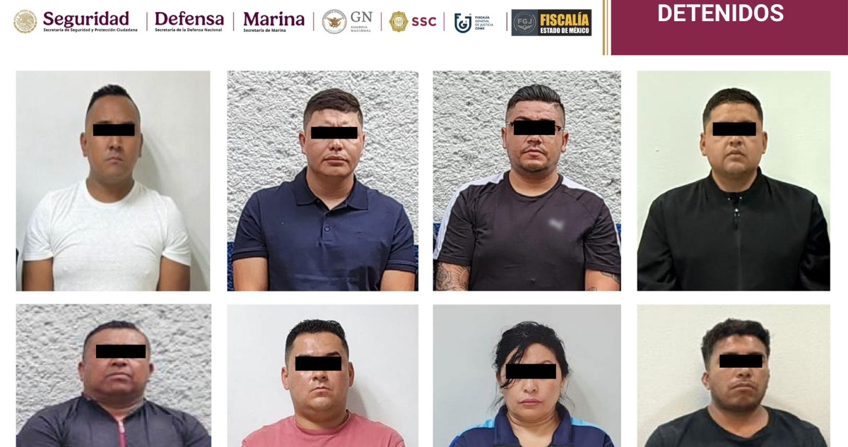 La SSC detuvo hoy por la tarde a ocho presuntos delincuentes acusados de secuestrar a una persona el pasado 26 de abril en la Alcaldía Iztapalapa.