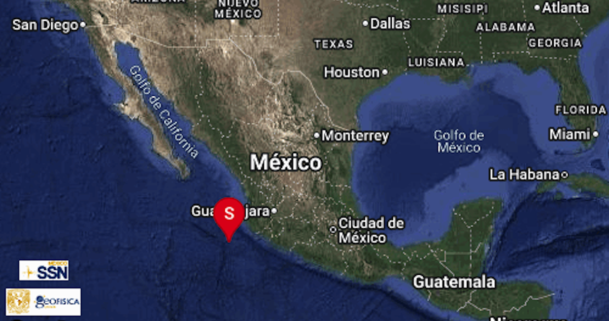 El Servicio Sismológico Nacional (SSN) informó que se registró un sismo de magnitud 5.4 cerca de la costa de Jalisco, sin que se reporten daños mayores.