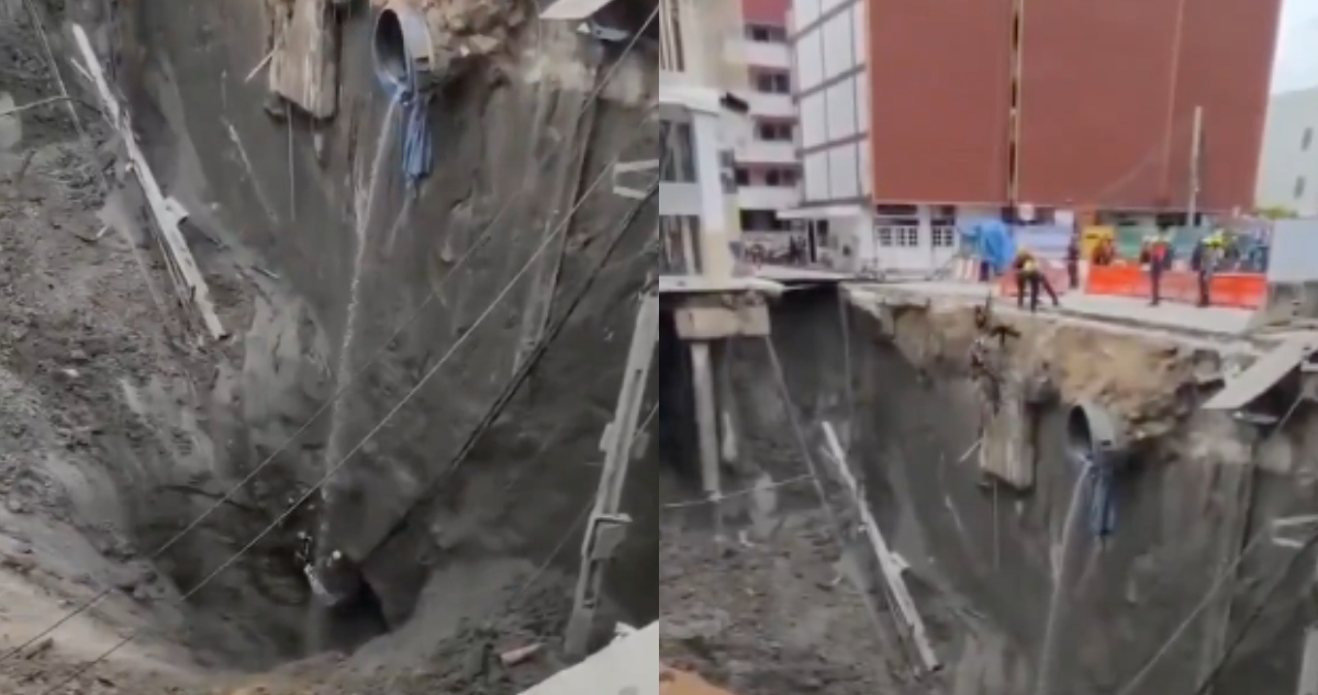 Bangkok, Tailandia, enfrentó una emergencia hoy, cuando un tramo de la avenida Samsen colapsó y abrió un socavón de aproximadamente 50 metros de profundidad.