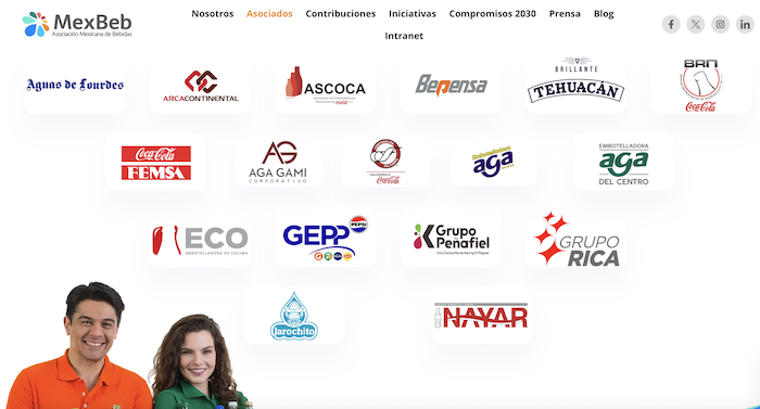 Marcas que integran la Asociación Mexicana de Bebidas.