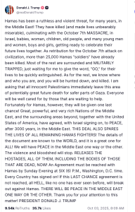 Trump lanzó un ultimátum a Hamás para aceptar el acuerdo de paz sobre Gaza.