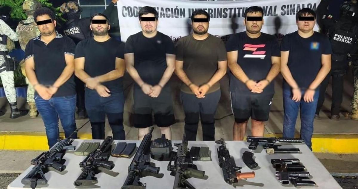 Seis presuntos integrantes de una célula delictiva de "Los Chapitos" fueron detenidos durante un operativo de autoridades del Gabinete de Seguridad en Sinaloa.