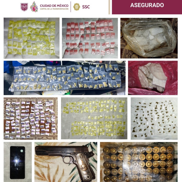 La SSC de la Ciudad de México detuvo el día de hoy a Felipe "N", "El Gordo", quien presuntamente es el líder de una banda criminal dedicada a la venta de droga.