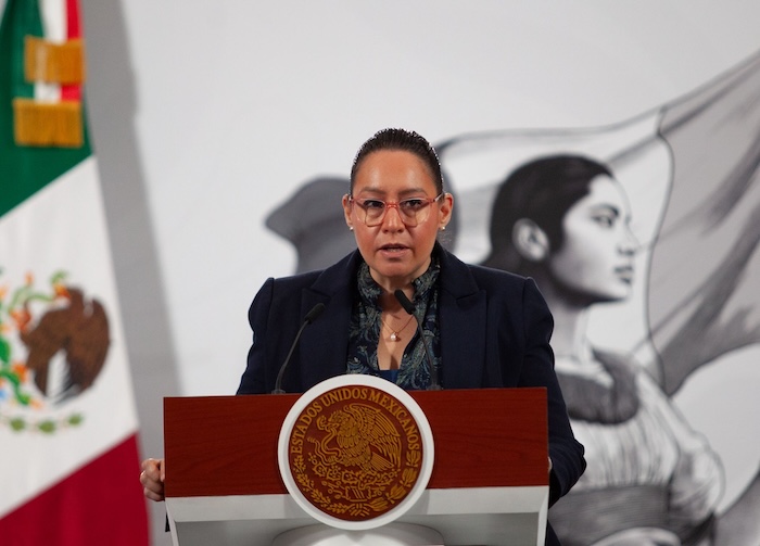 Grisel Galeano García, Procuradora Fiscal de la Federación, en la conferencia de prensa matutina de la Presidenta Claudia Sheinbaum Pardo.