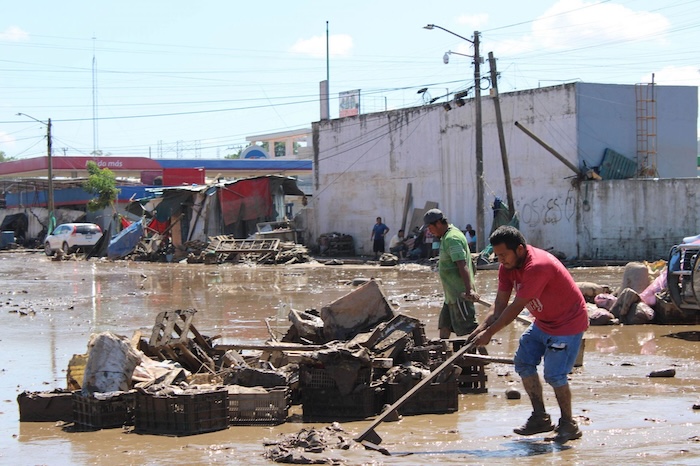 Daños causados por las intensas lluvias en Poza Rica, Veracruz.