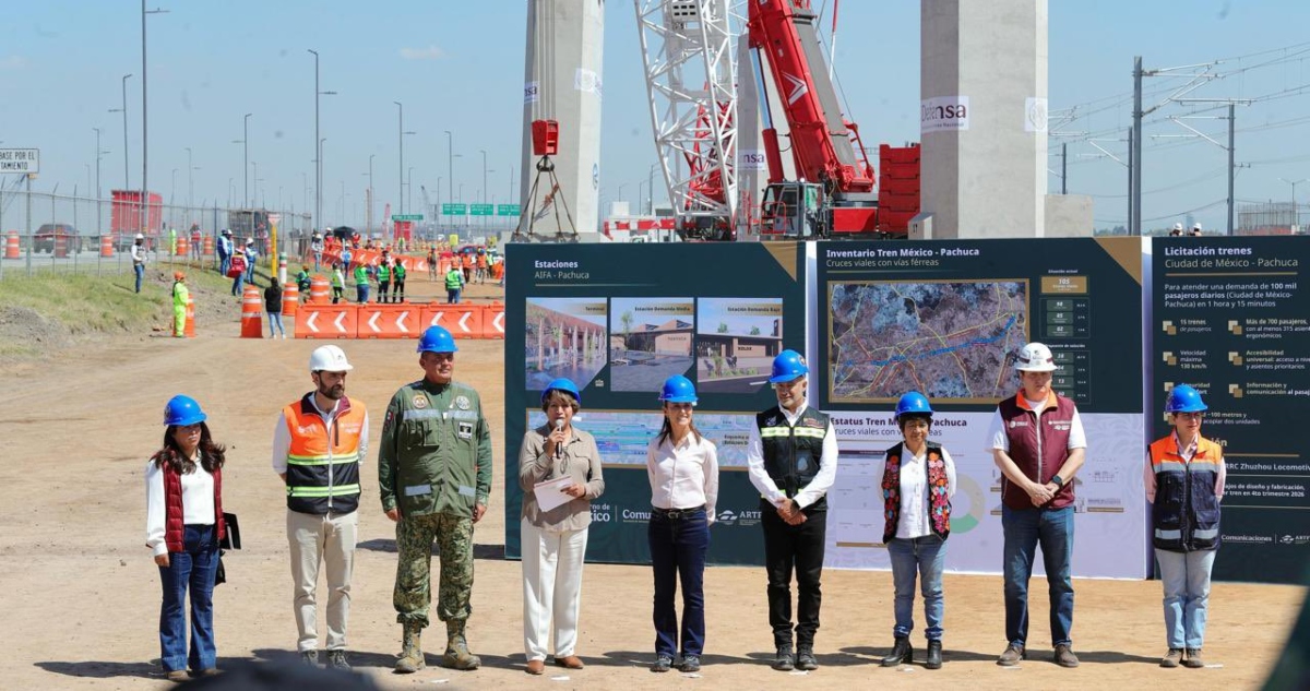 Claudia Sheinbaum adelantó que la conclusión del tren Ciudad de México-Pachuca será en diciembre de este año y que la obra lleva un 9.3 por ciento de avance.
