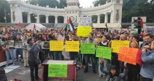 Protesta por la liberación de los mexicanos de la flotilla Global Sumud.