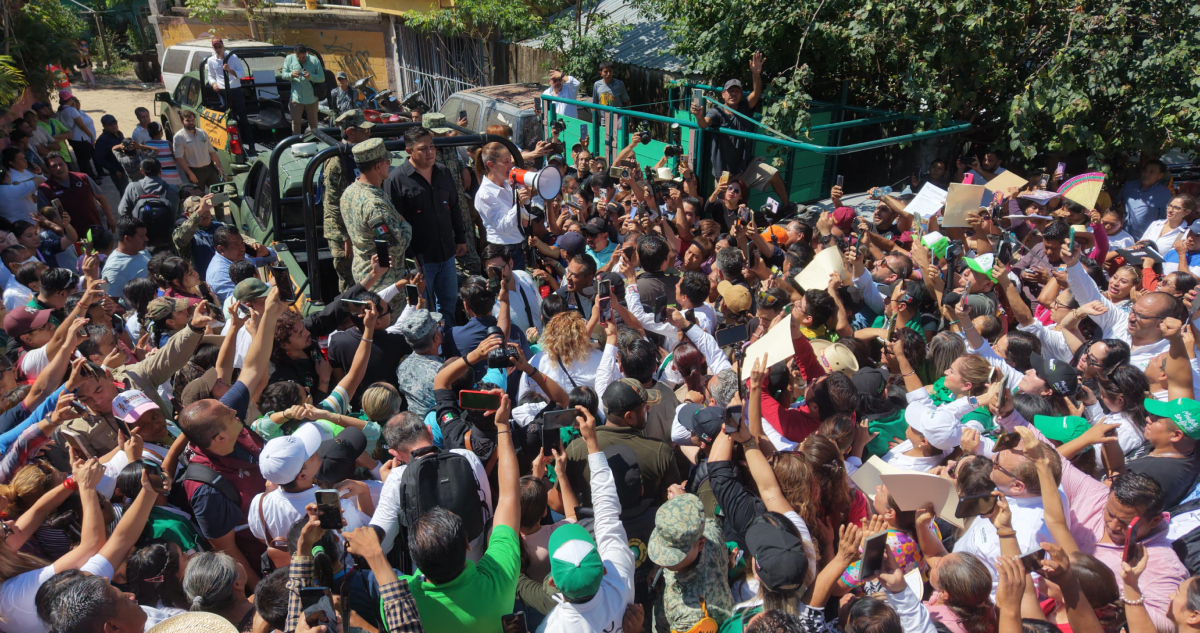 Sheinbaum visita a damnificados de San Luis Potosí
