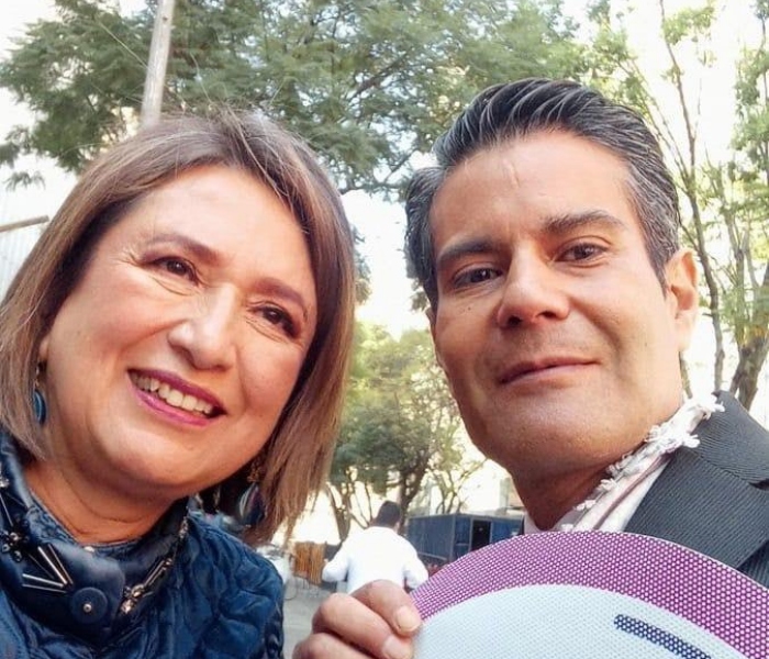 Ortiz Padilla al frente de la movilización.