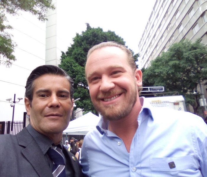 Ortiz Padilla al frente de la movilización.