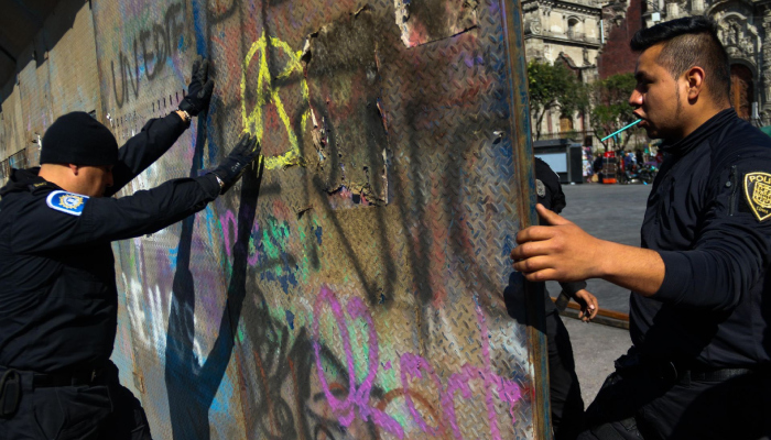 They wall off the National Palace due to the march of Gen Z