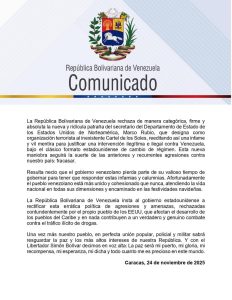 La Cancillería de Venezuela respondió a la clasificación por EU del Cártel de los Soles como organización terrorista.