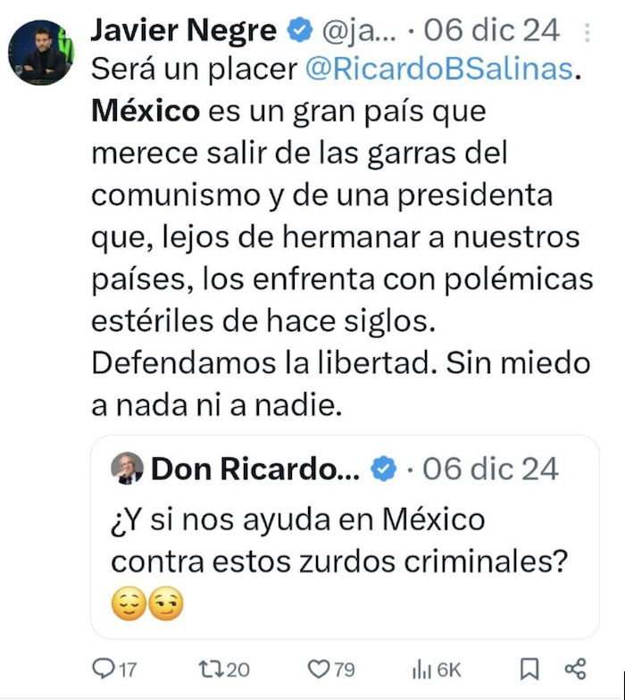 Salinas Pliego trajo a “experto” en mentiras con La Derecha Diario