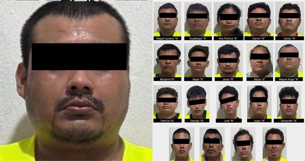 La SSPC informó que autoridades federales y estatales de Tabasco detuvieron a "El Toto", presunto jefe de plaza del CJNG y a 19 personas más.