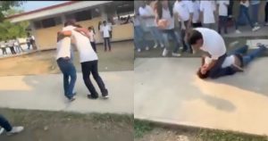 Estudiante se pelean en secundaria.