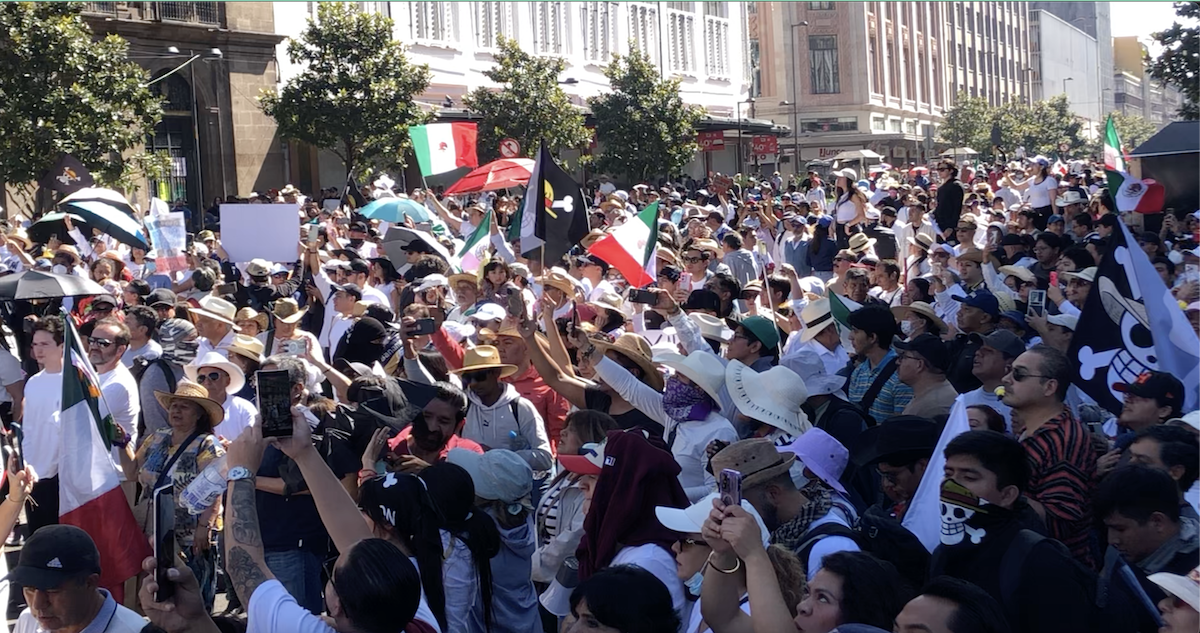 La "movilización de la Generación Z” del sábado 15 de noviembre, donde los jóvenes de la generación z se asomaron a cuentagotas.