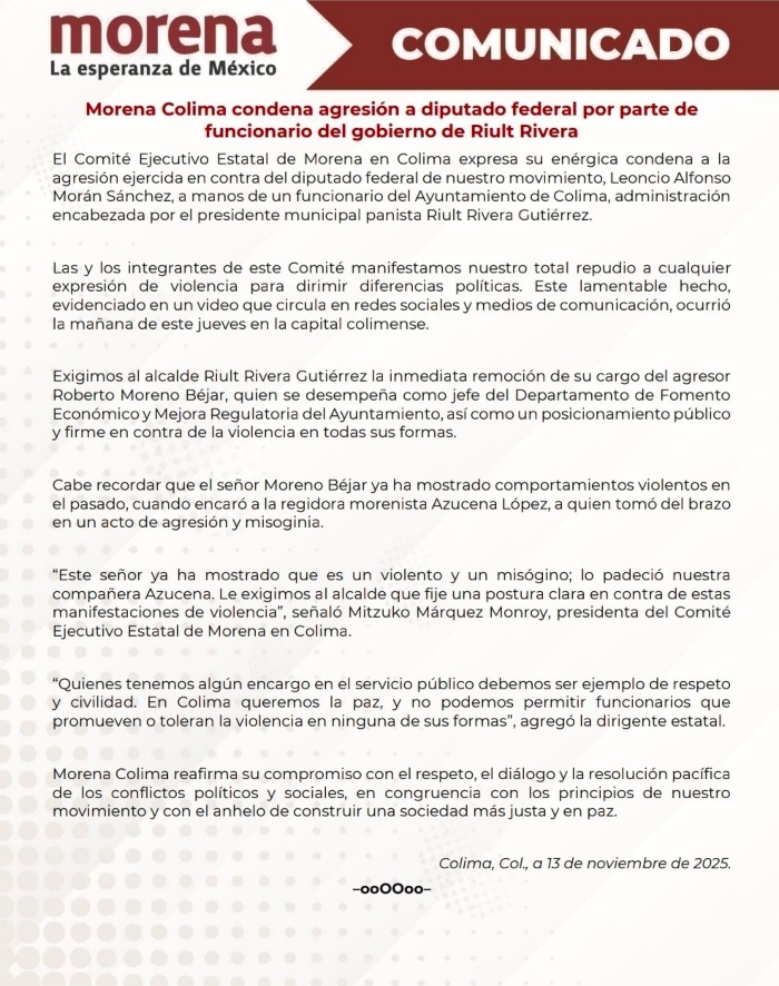 Comunicado de Morena