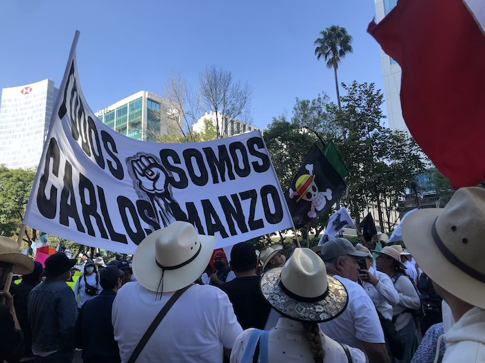 "We are all Carlos Manzo"assured protesters of the so-called Generation Z March on November 15, 2025 in Mexico City.
