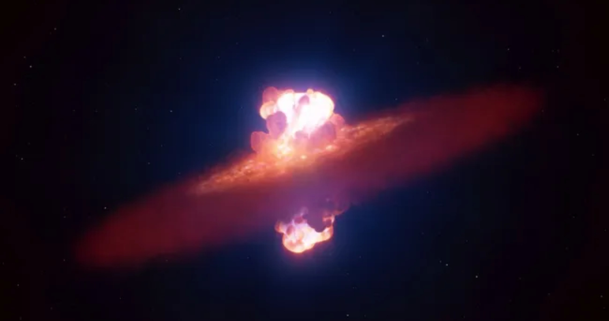 Observaciones realizadas con el Very Large Telescope del Observatorio Europeo Austral (VLT de ESO) han revelado la muerte explosiva de una estrella justo cuando la explosión atravesaba su superficie.