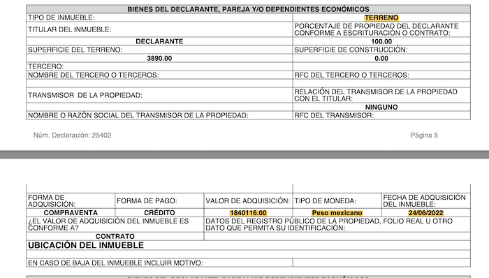 Marko Cortés acquired land when he led the PAN.
