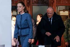 Sheinbaum and Gertz Manero, during a morning press conference of the President.