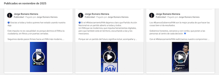 Jorge Romero has paid millions of pesos in advertisements in his first year as president of the PAN.