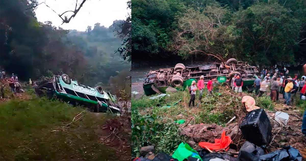 Un autobús de pasajeros cayó a una cañada en Veracruz; hay 8 muertos