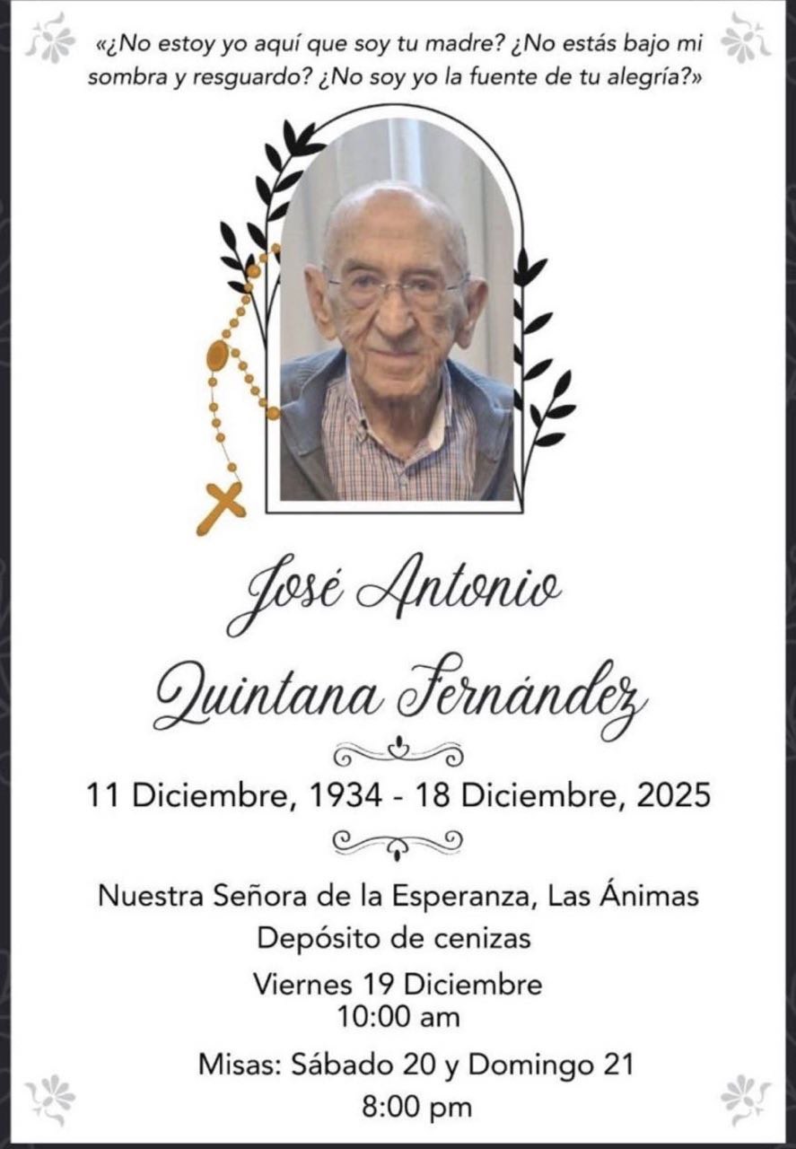 José Antonio Quintana Fernández, uno de los fundadores y el segundo jefe general de la organización secreta El Yunque, murió este jueves en Puebla.