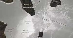 Astronauta captura desde el espacio un inusual destello solar sobre el lago Titicaca