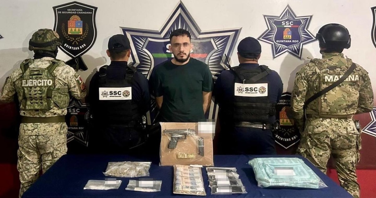 La Secretaría de Seguridad Ciudadana de Quintana Roo logró la detención de Emiliano Alejandro "N", alias, "H" o "Danone", presunto jefe de plaza del CJNG.