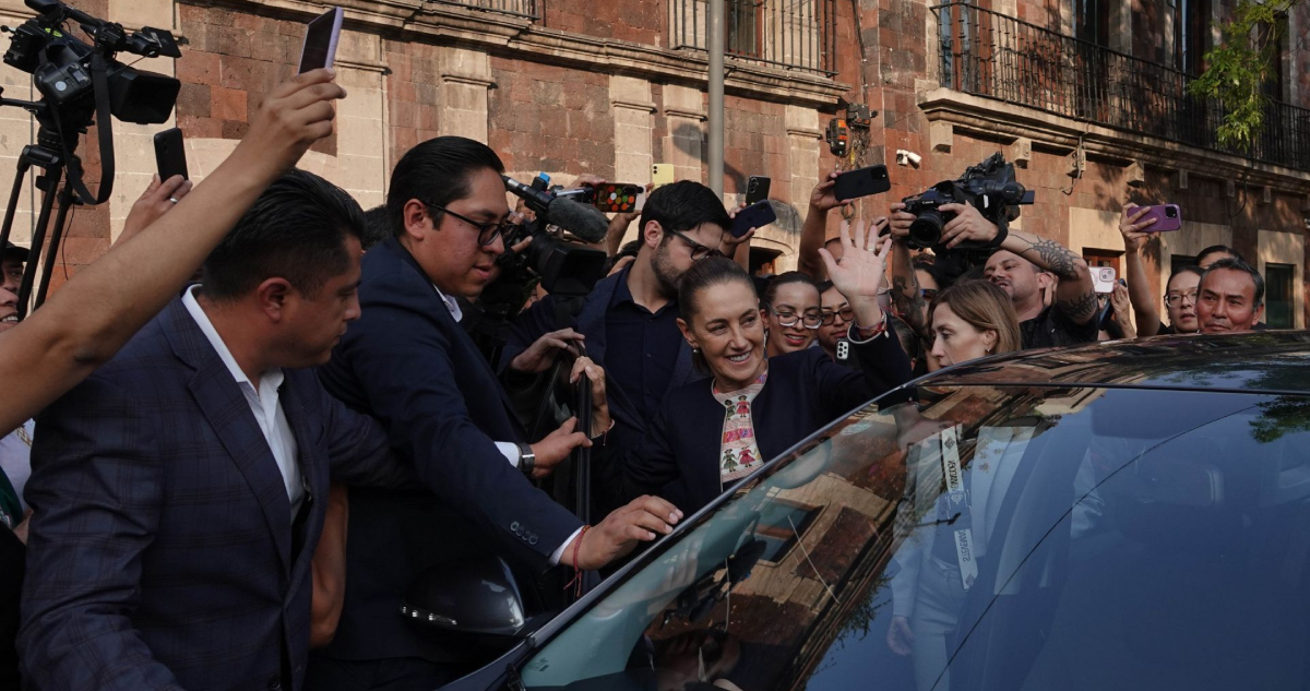 Claudia Sheinbaum Pardo, presidenta de México, durante su salida tras la reunión del Consejo Mexicano de Negocios.
