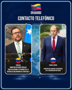 Los cancilleres de Venezuela y Rusia conversaron sobre el bloqueo de EU y el asedio a Maduro.