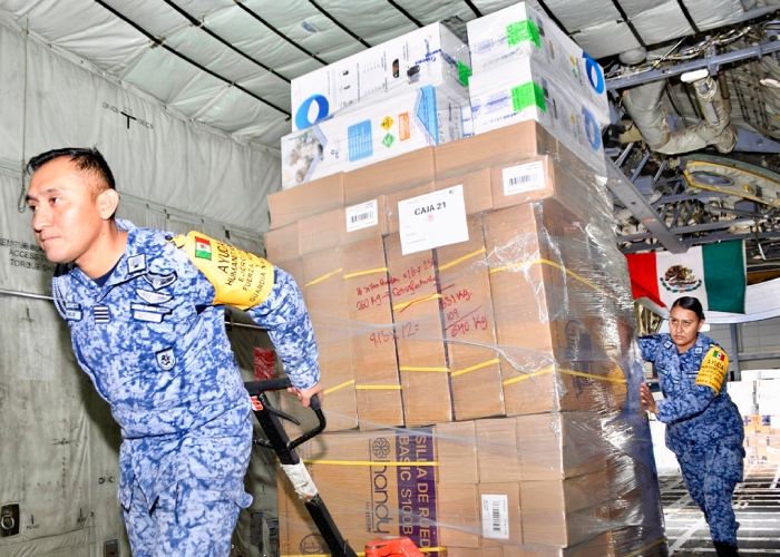 La Secretaría de la Defensa Nacional (Defensa) trasladó este jueves ayuda humanitaria a bordo de dos aeronaves de la Fuerza Aérea con destino a Jamaica.