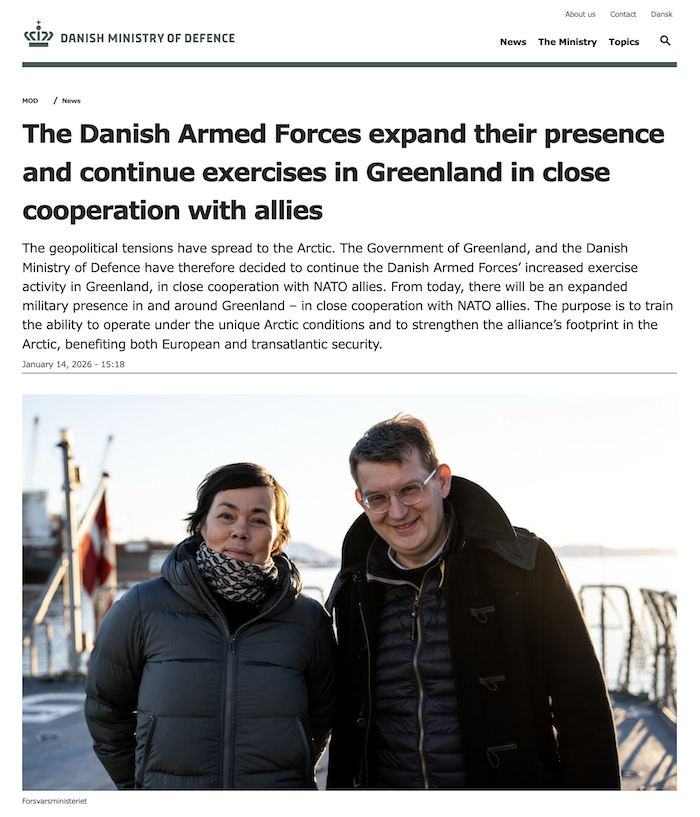 El Ministerio de Defensa de Dinamarca confirmó que reforzará su presencia militar en Groenlandia después de las ríspidas conversaciones con Donald Trump.