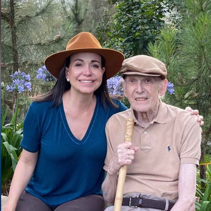 Corina Machado y Henrique Machado, su padre