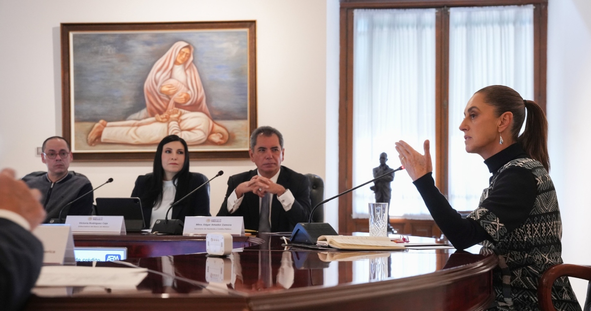 Claudia Sheinbaum sostuvo una reunión en con la Gobernadora del Banco de México (Banxico), Victoria Rodríguez Ceja y con representantes bancarios.