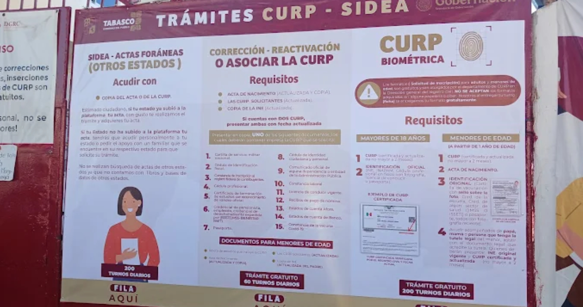 La CURP Biométrica es uno de los trámites más solicitados en el Registro Civil de Villahermosa. Foto: Google Maps.
