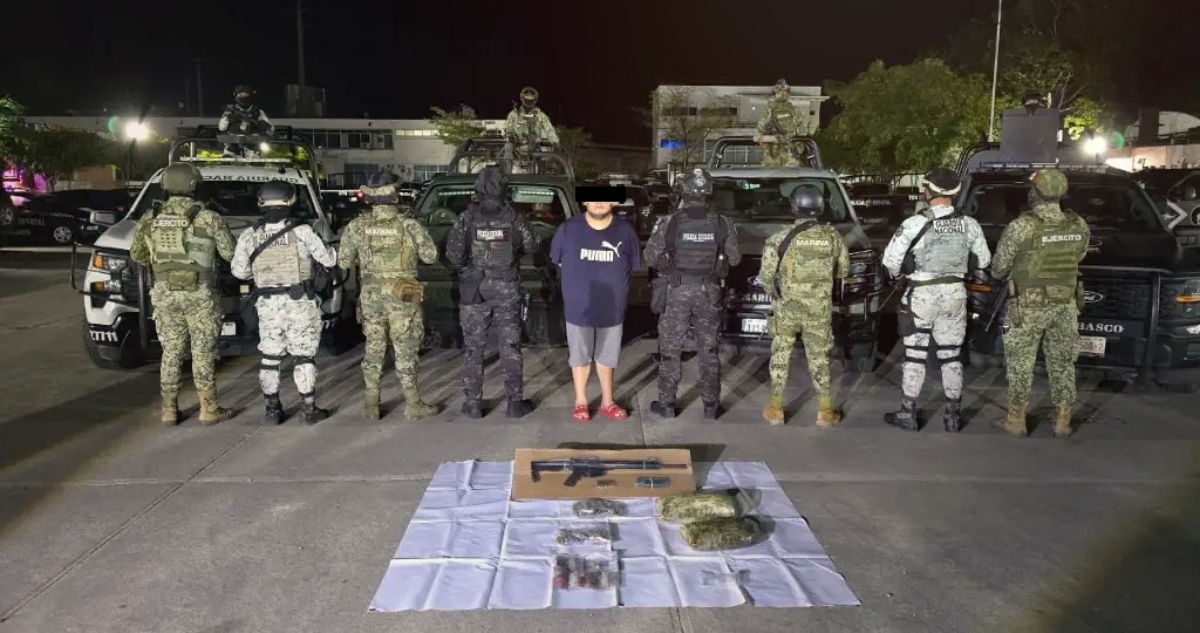 Autoridades de Tabasco detuvieron en Villahermosa a Luis Antonio "N", alias “El Balú”, objetivo prioritario y presunto jefe de plaza de La Barredora.