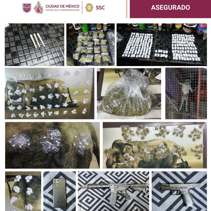 El titular de la SSC-CdMx, Pablo Vázquez Camacho, informó la detención de Manuela Eunice "N" y de otros 4 presuntos delincuentes por distribución de drogas.