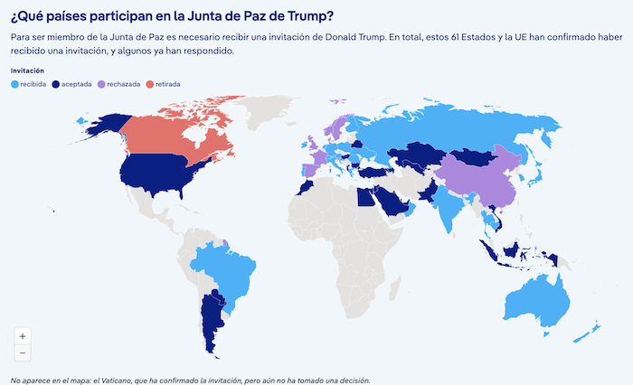 Países invitados por EU la Junta de Paz.