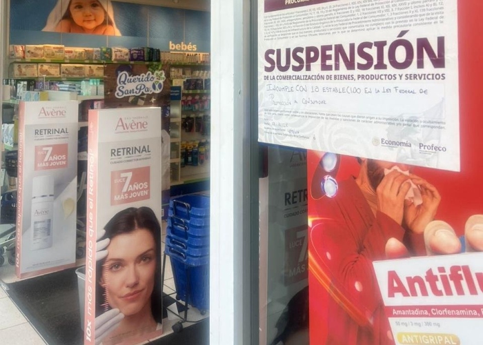 La Profeco informó ayer de la colocación de sellos de suspensión en establecimientos comerciales de la Ciudad de México (CdMx) y el Estado de México (Edomex).