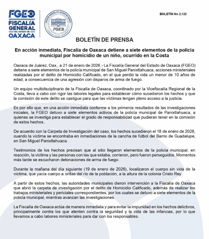 San Miguel Panixtlahuaca comunicado.