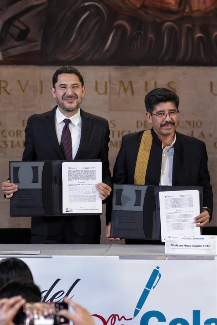 El ISSSTE y la SCJN firman convenio de servicios médicos.