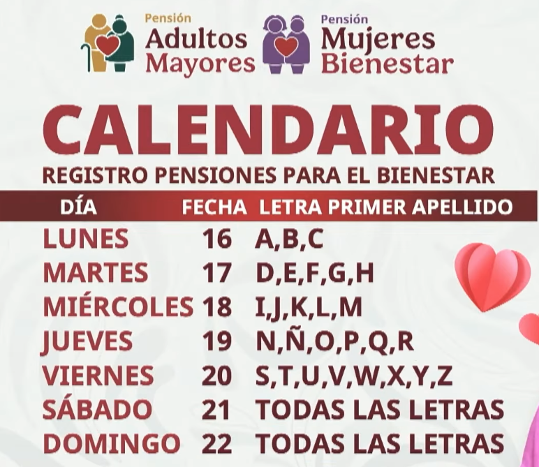 Calendario registro febrero