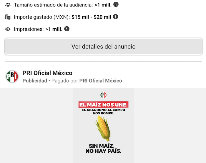 El PRI gastó más de 3 millones de pesos en difusión de memes y anuncios en redes en 2025.